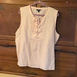 Banana Republic pale pink tie up blouse